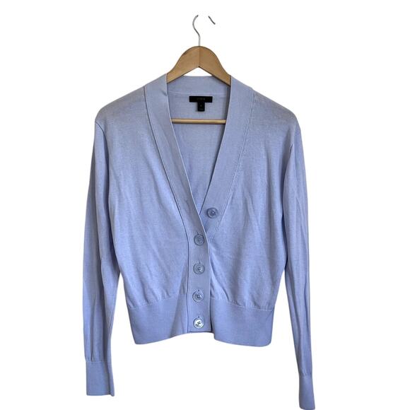 J Crew Cropped Womens Cardigan Sweater Size S Blue Lightweight Preppy Academia - Picture 1 of 7